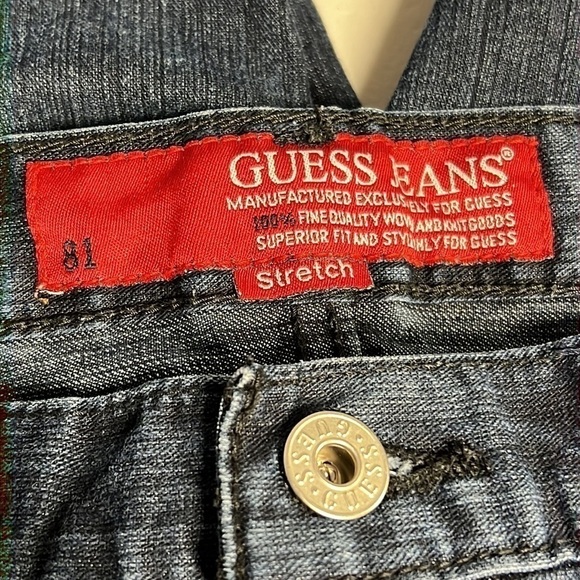 GUESS JEANS STRETCH SIZE 29 DARK BLUE STRAIGHT LEG JEANS - Picture 7 of 8